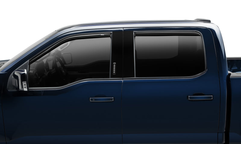 AVS 15-18 Ford F-150 Supercrew Ventvisor In-Channel Front &amp; Rear Window Deflectors 4pc - Smoke - 194975