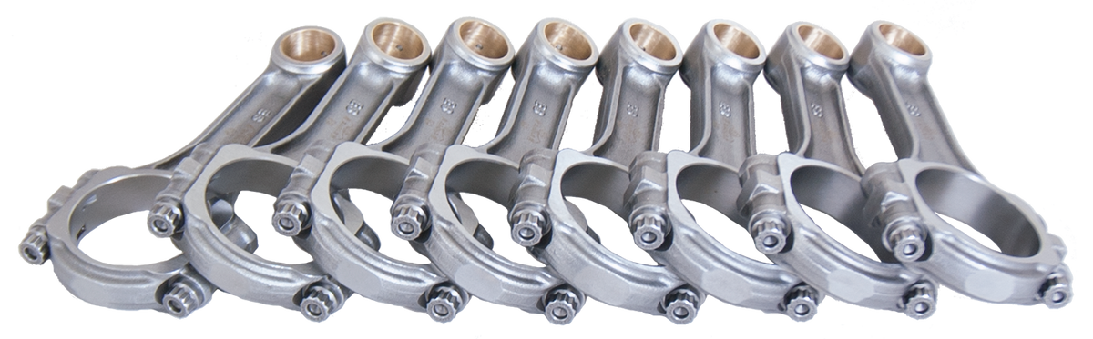 Eagle Ford 302 5.090in 2000 5.090in 5140 Steel 3/8in ARP2000 Bolts I-Beam Connecting Rods - Set of 8 - SIR5090FB2000 - front view
