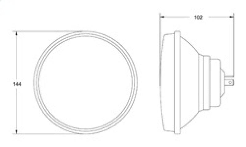 Hella Vision Plus 5-3/4in Round Conversion Headlamp High/Low Beam - Single Lamp - 002850871