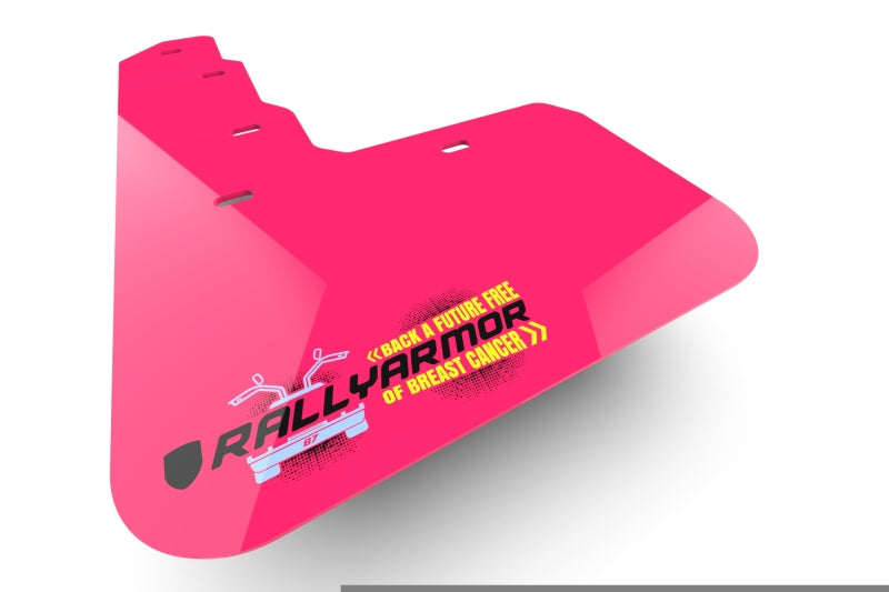 Rally Armor 23-24 Honda Civic Type R Pink Mud Flap BCE Logo - MF97-BCE24-PK-BLK for 2022-2025 Honda Civic Type R - angle view