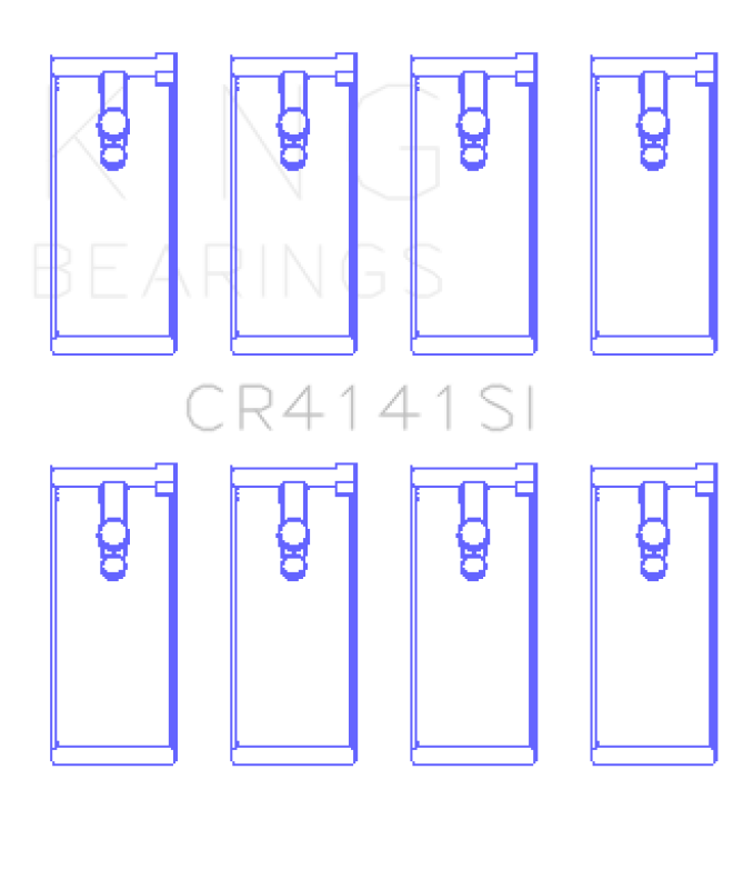 King Engine Bearings Isuzu 4Zb1/4Zd1/G130/G161/G201 (Size +0.50mm) Connecting Rod Bearing Set - CR4141SI1.5