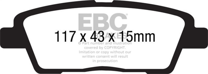 EBC 10-11 Hyundai Genesis 3.8 Yellowstuff Rear Brake Pads - DP41881R