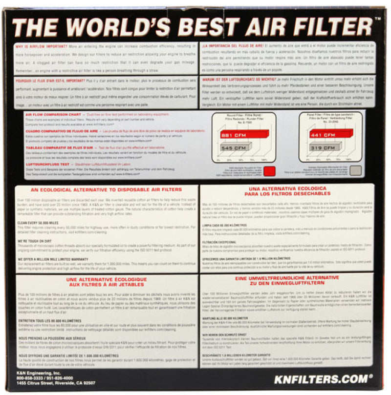 K&amp;N 15-18 Toyota Hiace L4-2.5L DSL Replacement Drop In Air Filter - 33-3143