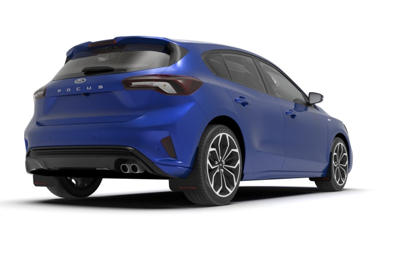 Rally Armor 19-24 Ford Focus ST MK4 Black UR Mud Flap w/Grey Logo - MF77-UR-BLK/GRY