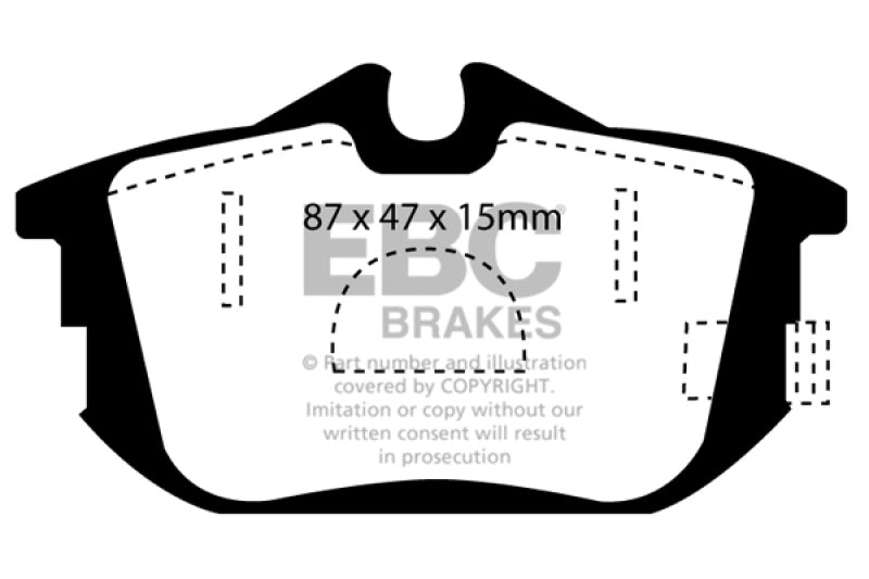 EBC 99-04 Volvo S40 1.9 Turbo T4 (200 BHP) Ultimax2 Rear Brake Pads - UD838