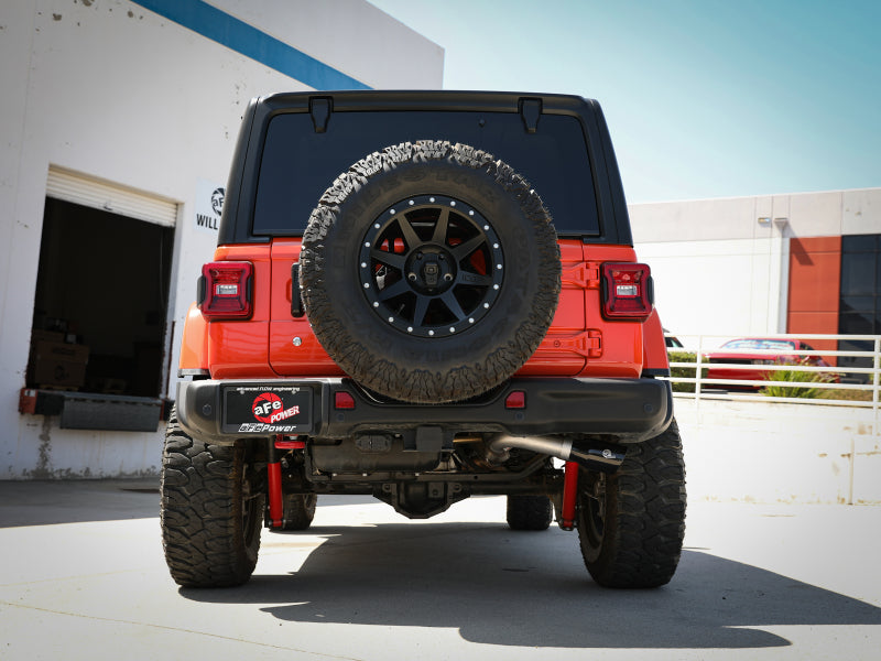 aFe 20-21 Jeep Wrangler Large Bore-HD 3in 304 Stainless Steel DPF-Back Exhaust System - Black Tip - 49-38092-B