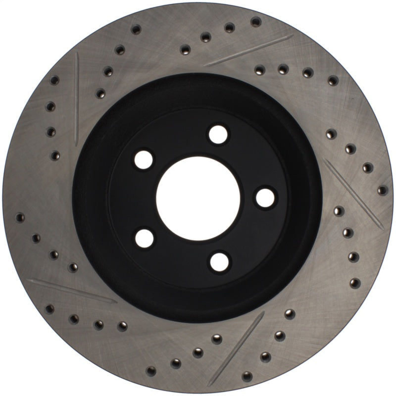 StopTech 05-10 Ford Mustang GT Front Left Slotted &amp; Drilled Rotor - 127.61086L
