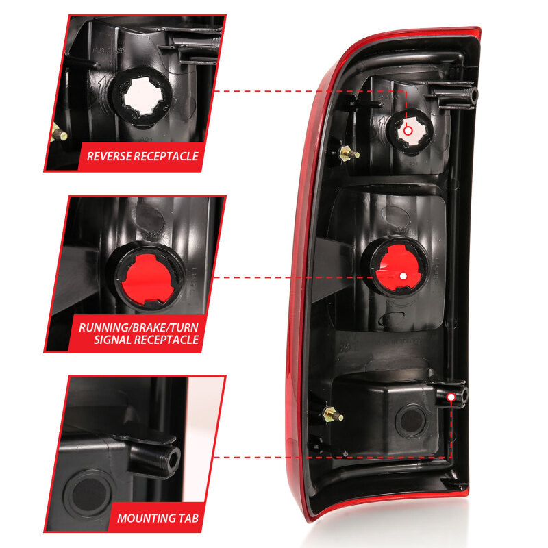 ANZO 2008-2016 Ford F-250 Taillight Red/Clear Lens (OE Replacement) - 311305