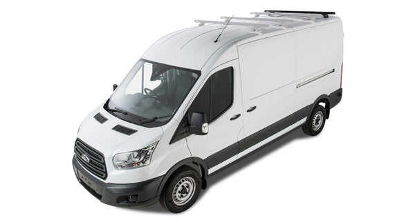 Rhino-Rack 14-21 Ford Transit 2 Door Wagon Heavy Duty RLTP 4 Bar Roof Rack - Black - JA6343 - front view