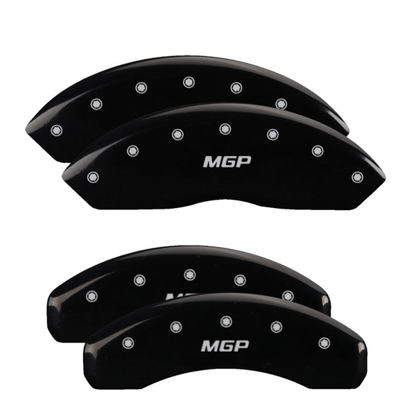 MGP 4 Caliper Covers Engraved Front &amp; Rear MGP Black finish silver ch - 36007SMGPBK