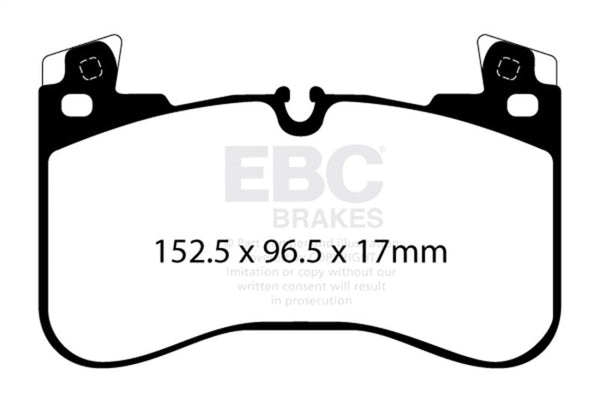 EBC 2020+ Land Rover Defender 90 Yellowstuff Front Brake Pads - DP42401R for 2018-2023 Land Rover Range Rover - front view