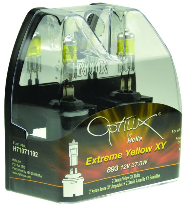 Hella Optilux 893 12V 37.5W Extreme Yellow Bulbs (Pair) - H71071192 for 1997-2007 Ford E 150 - front view
