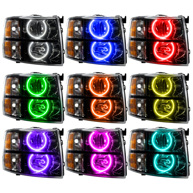 Oracle 07-13 Chevy Silverado SMD HL - Blk - Round Style - ColorSHIFT w/ 2.0 Cntrl SEE WARRANTY - 7105-333