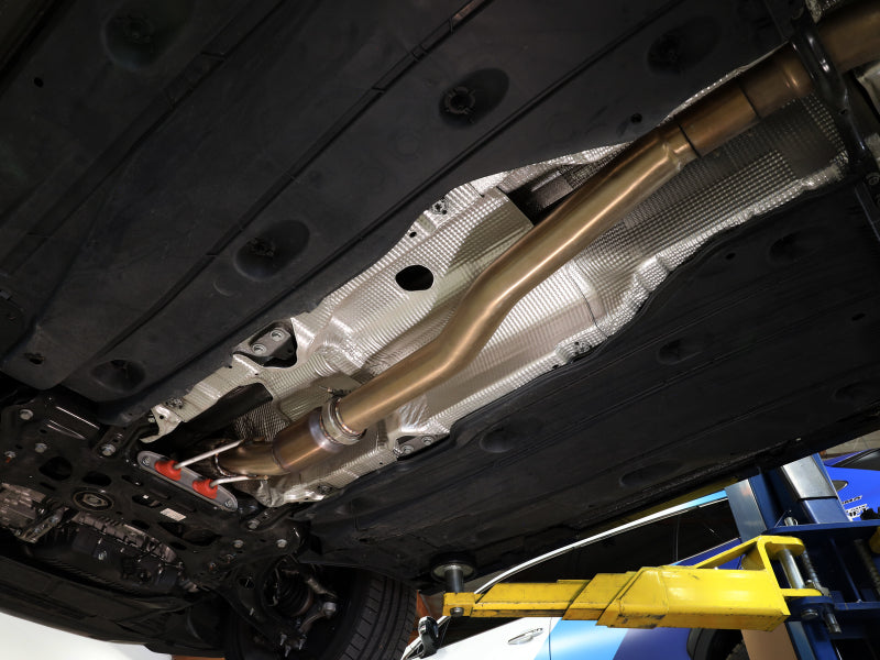 aFe Power Twisted Steel Down Pipe 3in 304 Stainless Steel w/ Cat 15-18 VW Golf R MKVII L4-2.0L (t) - 48-36411-1YC