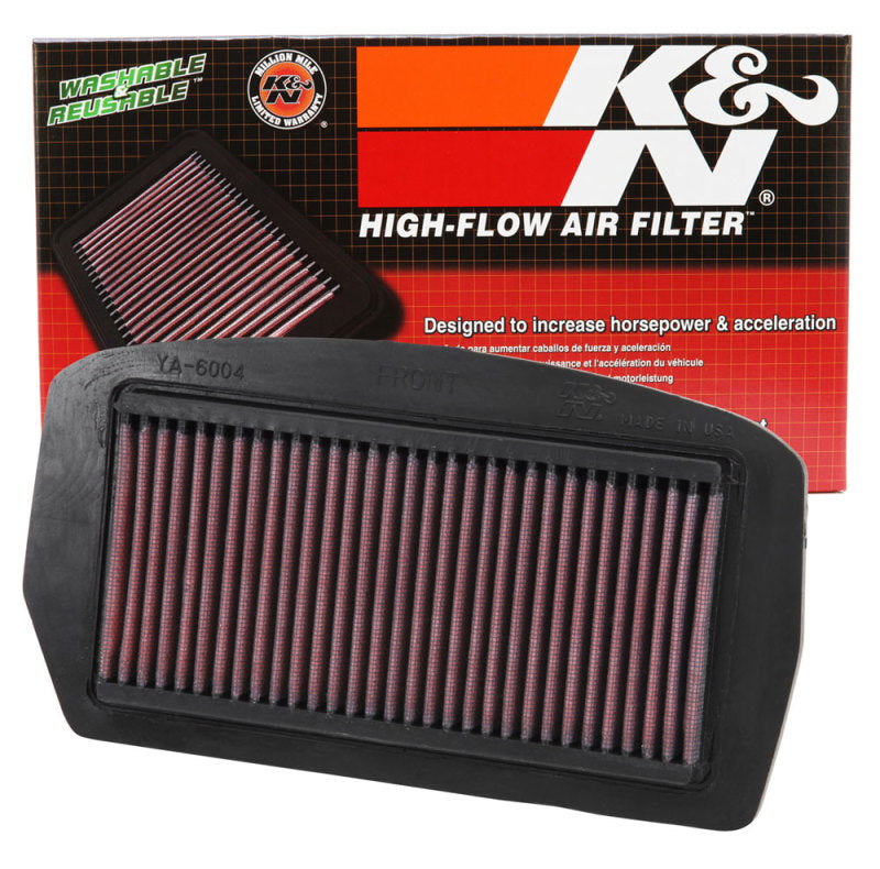 K&amp;N 04-09 Yamaha FZ6 600 / 04-07 FZ6 Fazer 600 / 07-08 FZ6 Fazer S2 600 Replacement Air Filter - YA-6004