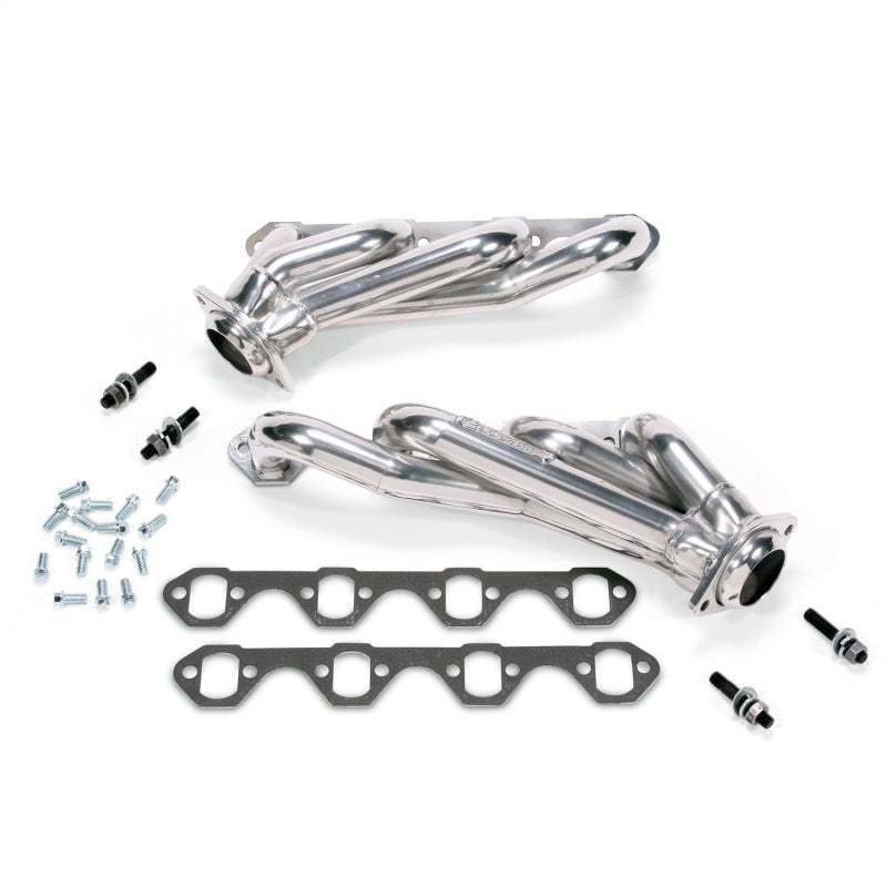 BBK 79-93 Mustang 351 Swap Shorty Unequal Length Exhaust Headers - 1-5/8 Silver Ceramic - 15110