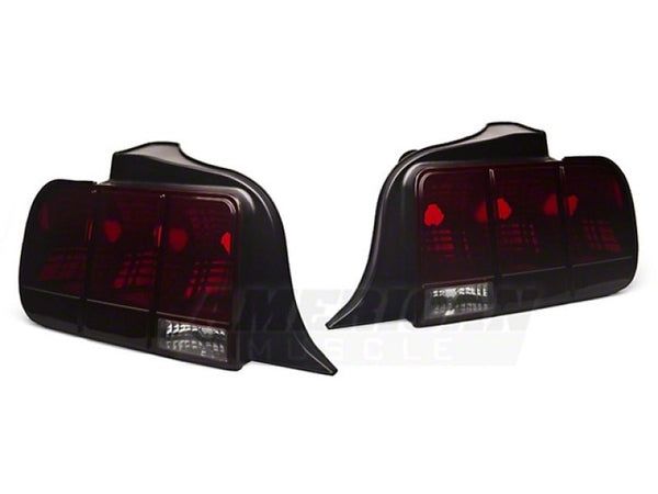 Raxiom 05-09 Ford Mustang Tail Lights- Black Housing (Smoked Lens) - 49066 for 2005-2009 Ford Mustang - front view
