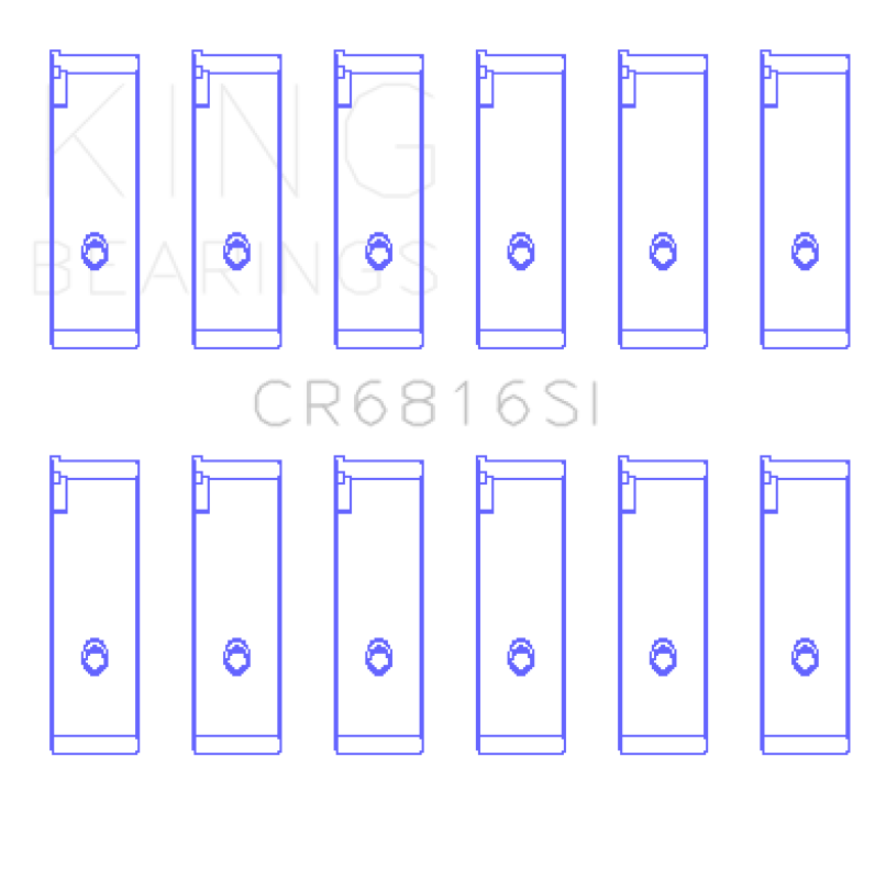 King Engine Bearings Suzuki H20A/H25A/H27A (Size +0.50mm) Connecting Rod Bearing Set - CR6816SI0.5
