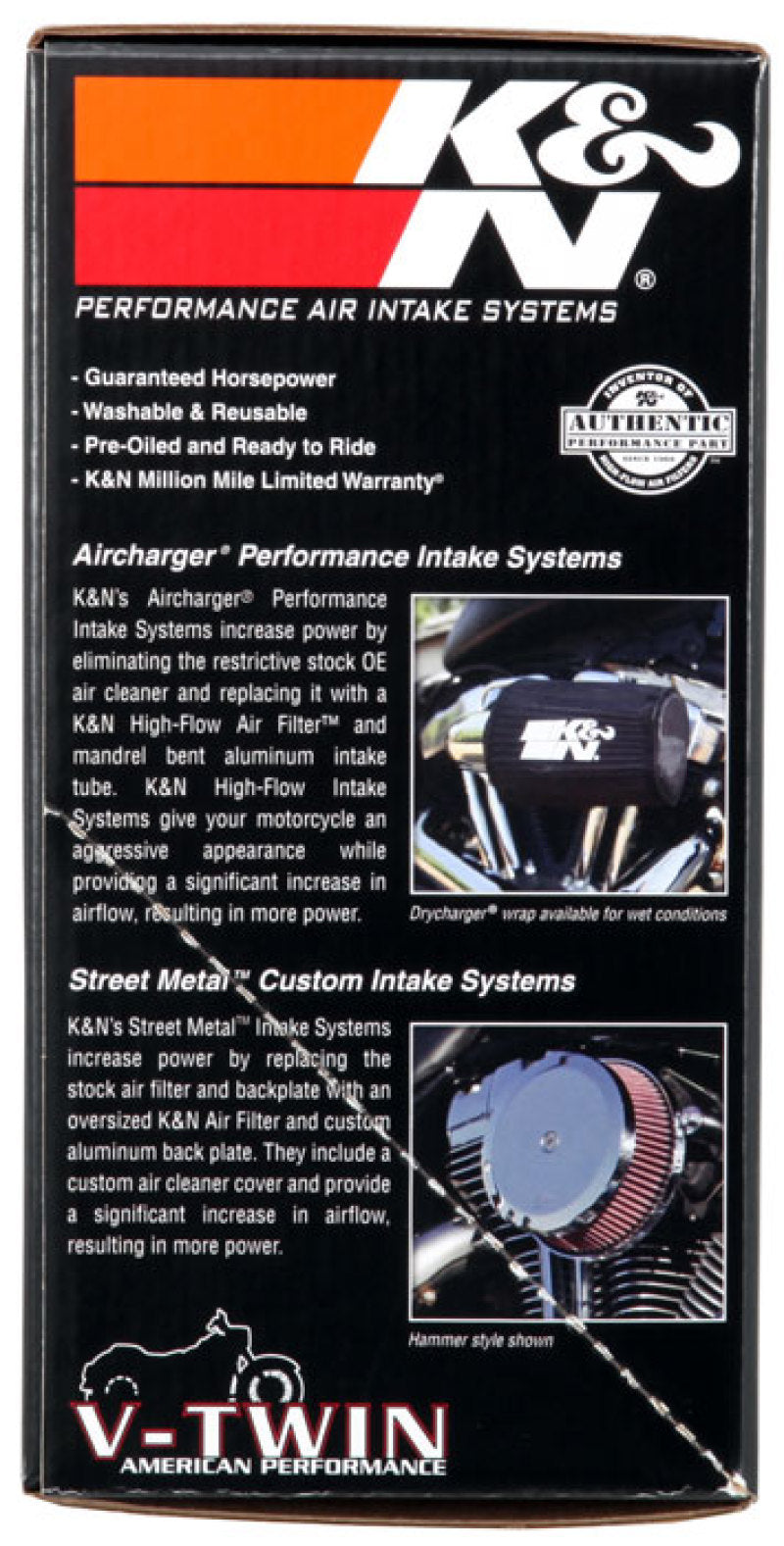 K&amp;N FIPK H/D Touring Models 2017-2018 BLACK Performance Air Intake System - 57-1138
