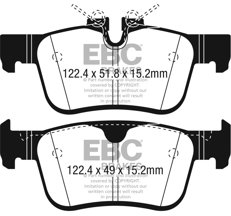 EBC 2017+ Volvo S90 2.0L Turbo Yellowstuff Rear Brake Pads - DP42306R