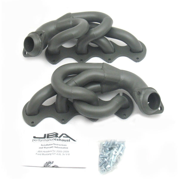 JBA 05-10 Ford Mustang 4.6L 3V 1-5/8in Primary Ti Ctd Cat4Ward Header - 1675SJT for 2005-2010 Ford Mustang - front view