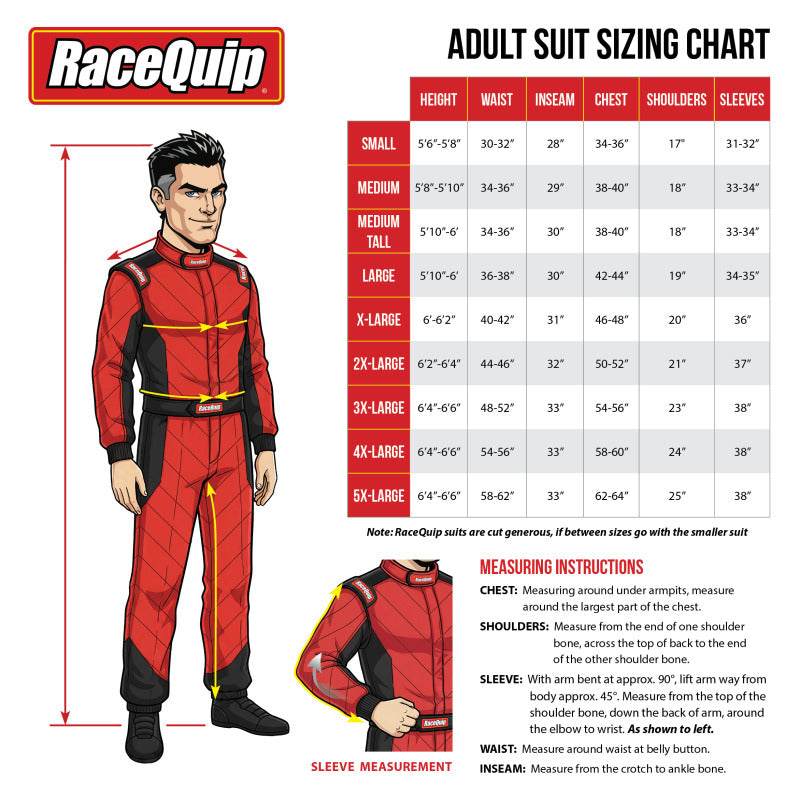 RaceQuip Red SFI-5 Suit - Large - 120015RQP