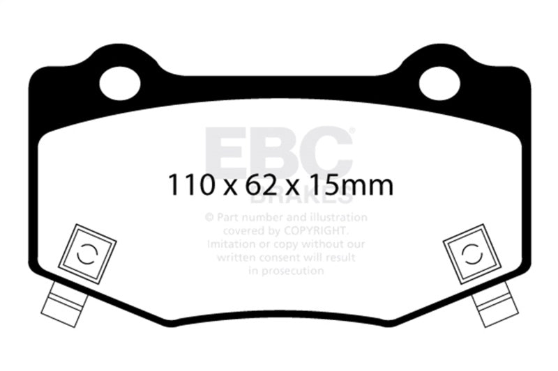 EBC 16+ Cadillac ATS-V 3.6 Twin Turbo Redstuff Rear Brake Pads - DP33023C