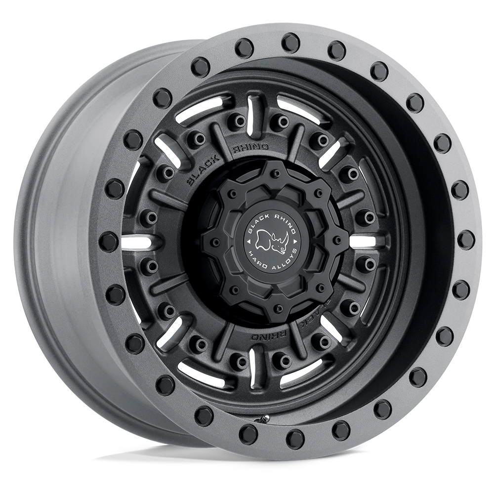 Black Rhino Hard Alloys Abrams 17X9.5 8X165.1 -18MM Textured Matte Gunmetal