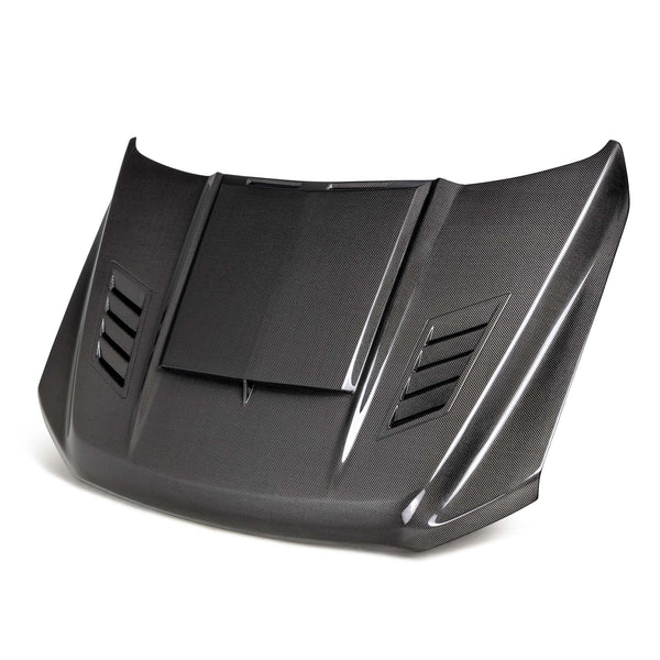 Anderson Composites 21-25 Ford F-150 Type-AB Carbon Fiber Hood - AC-HD21FDF150-AB for 2021-2025 Ford F 150 - front view