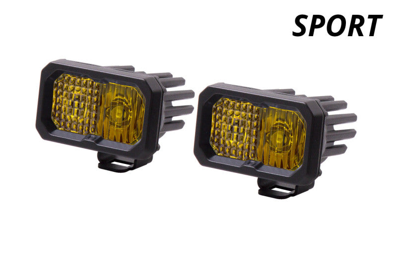 Diode Dynamics Stage Series 2 In LED Pod Sport - Yellow Fog Standard ABL (Pair) - DD6386P by Diode Dynamics - angle view