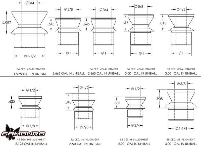Camburg 1.25in. x 5/8in. Hi-misalignment Spacers (pair) - CAM-040094