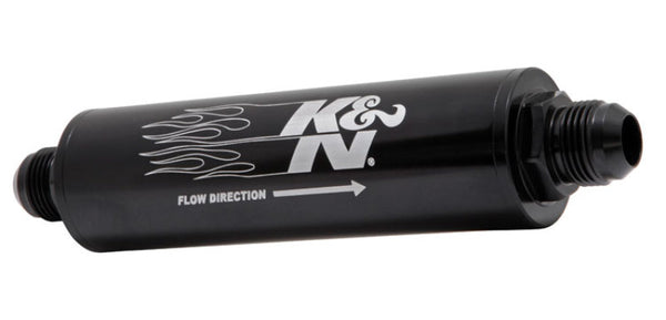 K&N 2in OD x 9in L 10AN 74 Micron In-Line Fuel/Oil FIlter - 81-1003 by K&N Engineering - front view