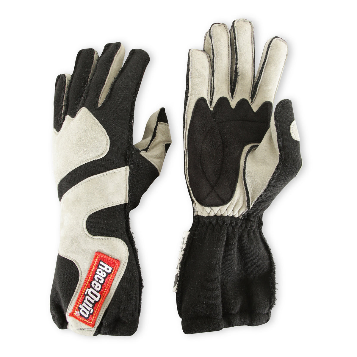 RaceQuip SFI-5 Gray/Black Medium Outseam w/ Closure Glove
