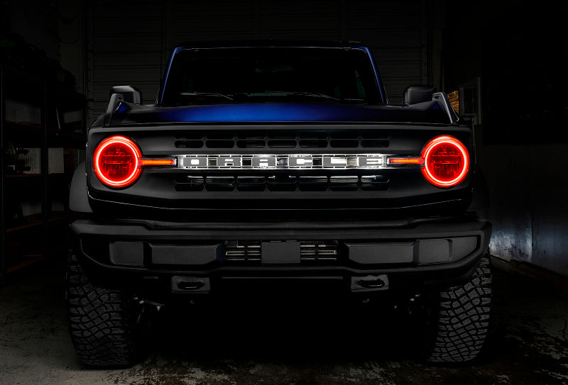 Oracle 21-22 Ford Bronco Headlight Halo Kit w/DRL Bar - Base Headlights -w/No Cntrl SEE WARRANTY - 1471-334
