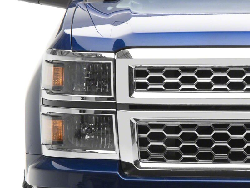 Raxiom 14-15 Chevrolet Silverado 1500 OE Style Headlights/ Chrome Trim- Black - Clear Lens - S169259 - close-up view 7