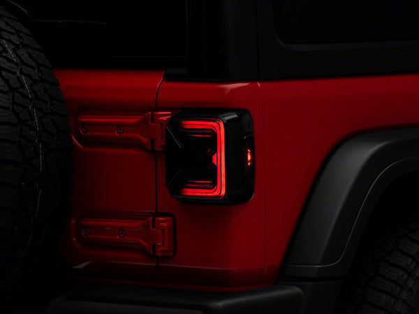 Raxiom 18-23 Jeep Wrangler JL Axial Series LED Tail Lights- Blk Housing (Smoked Lens) - J142664-JL for 2018-2026 Jeep Wrangle