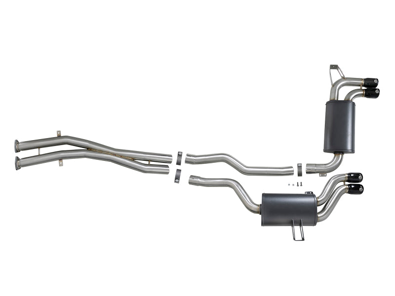 aFe MACH ForceXP 2.5 IN 304 Stainless Steel Cat-Back Exhaust System w/ Black Tips 01-06 BMW M3 (E46) - 49-36344-B