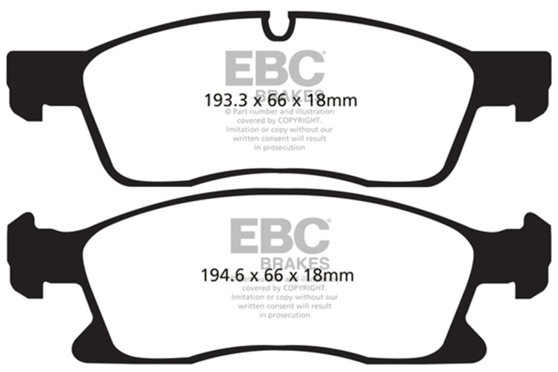 EBC 11+ Dodge Durango 3.6 Ultimax2 Front Brake Pads - UD1455