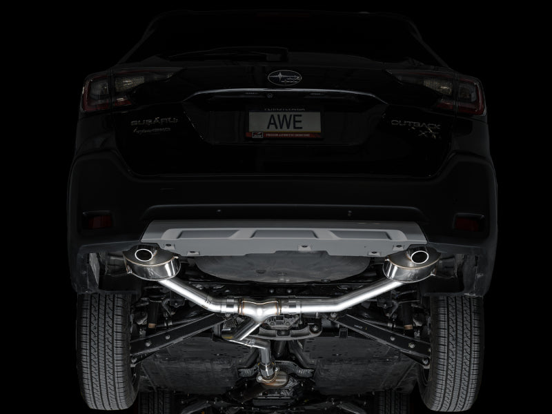AWE 20-25 Subaru Outback (Wilderness &amp; XT) 0FG Catback Exhaust w/Dual BashGuards - 3015-38246