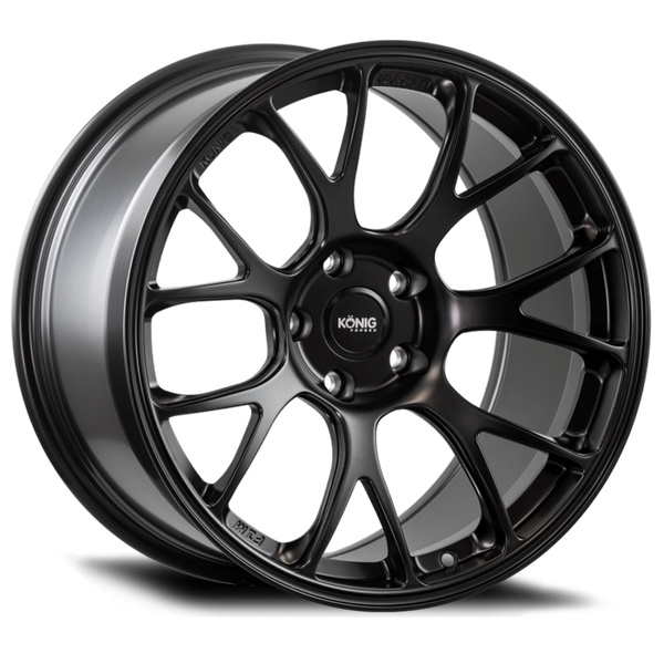 Konig Forged F1M 18X9 5X112 ET42 Satin Black Knurled Bead - F1M9851242B by Konig