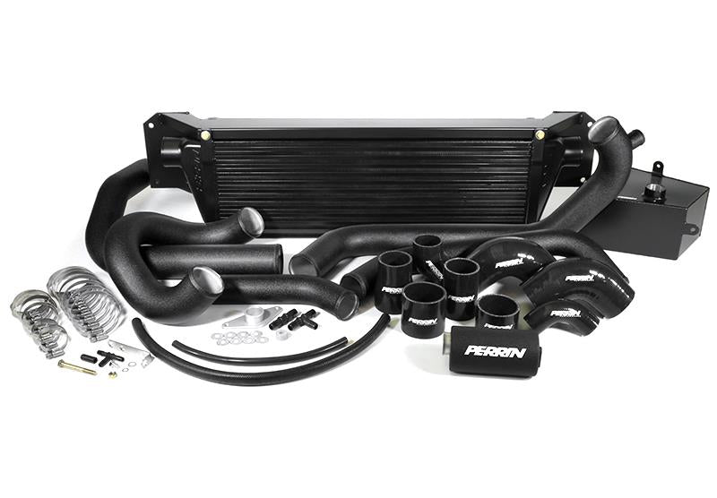 Perrin Performance 2015-2017 Subaru STI FMIC Black Boost Tubes w/ Black Silicone Couplers - PSP-ITR-438-2BK/BK
