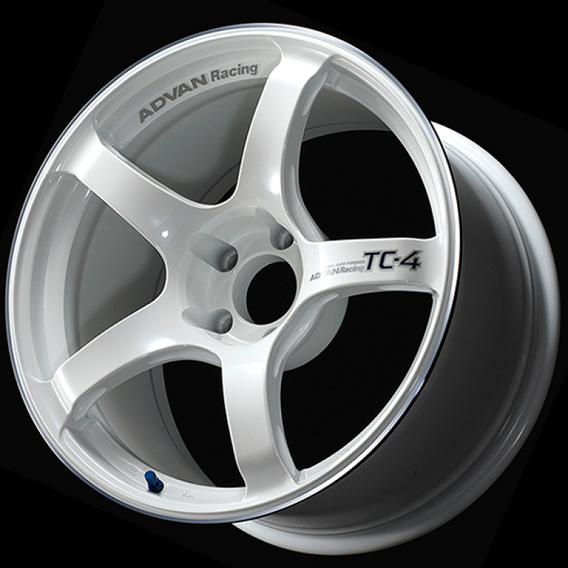 Advan TC4 18x8.5 +45 5-112 Racing White Metallic &amp; Ring Wheel - YAD8H45MWMR