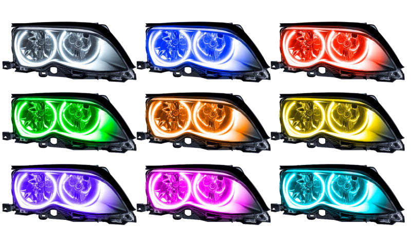 Oracle 02-05 BMW 3 Series SMD HL - Black - ColorSHIFT w/ Simple Controller SEE WARRANTY - 7104-504
