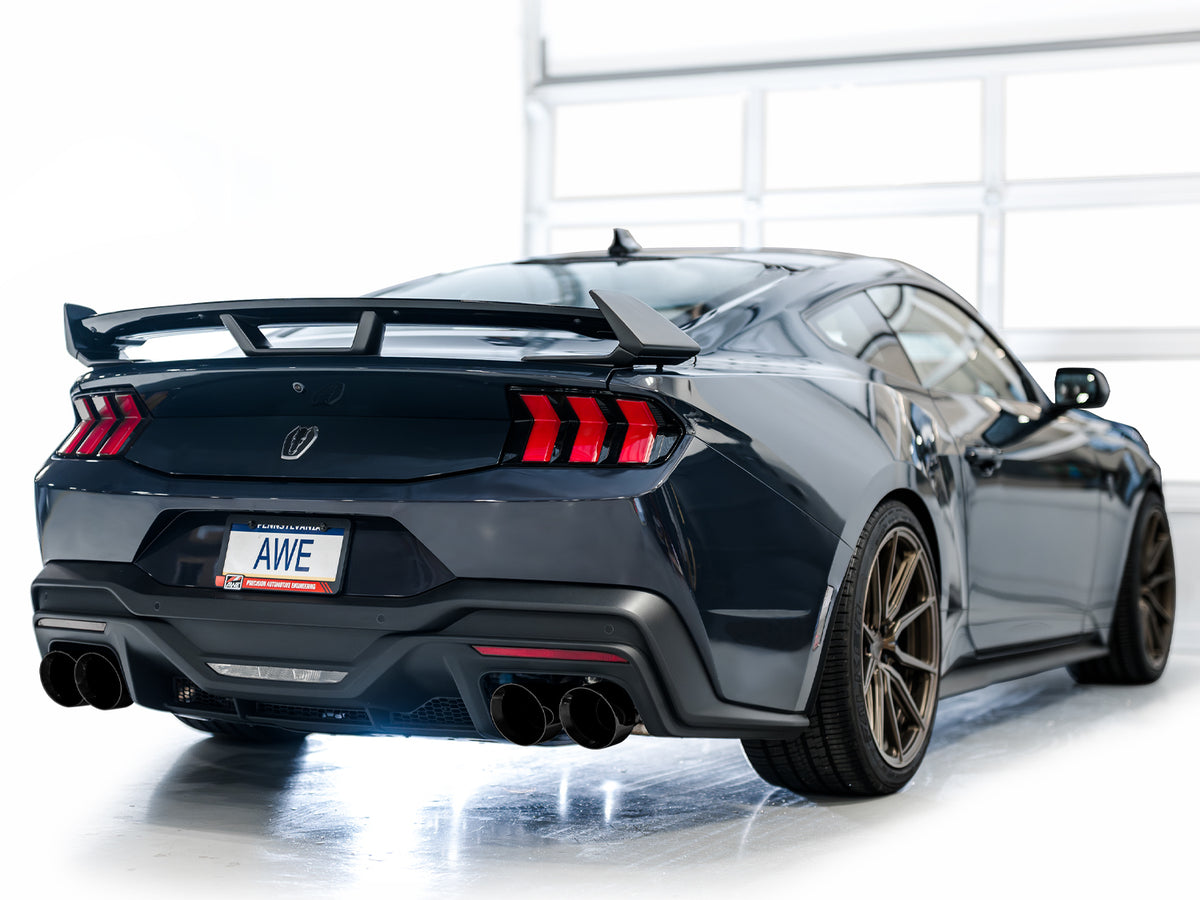 AWE 2024 Ford Mustang Dark Horse S650 RWD SwitchPath Catback Exhaust w/ Quad Diamond Black Tips - 3025-43375