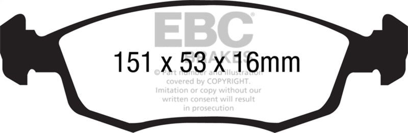 EBC 11+ Fiat 500 1.4 (ATE Calipers) Redstuff Front Brake Pads - DP31879C