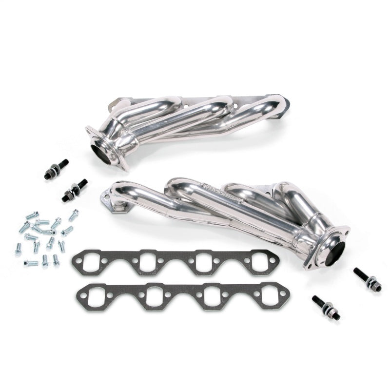 BBK 79-93 Mustang 351 Swap Shorty Unequal Length Exhaust Headers - 1-5/8 Silver Ceramic - 15110
