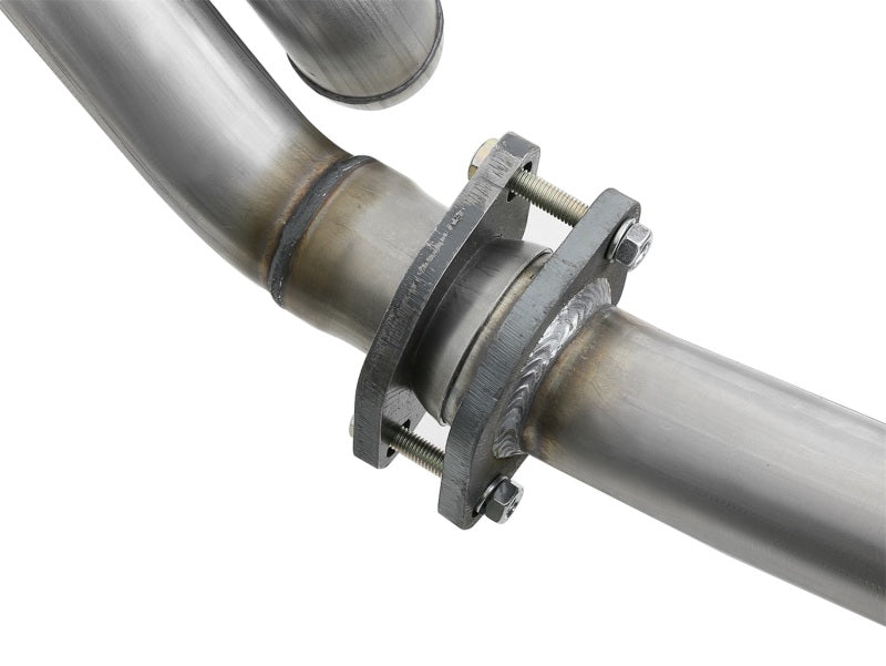 aFe POWER Twisted Steel Y-Pipe w/ Loop Relocation Pipe 12-18 Jeep Wrangler (JK) V6 3.6L - 48-46207-PK