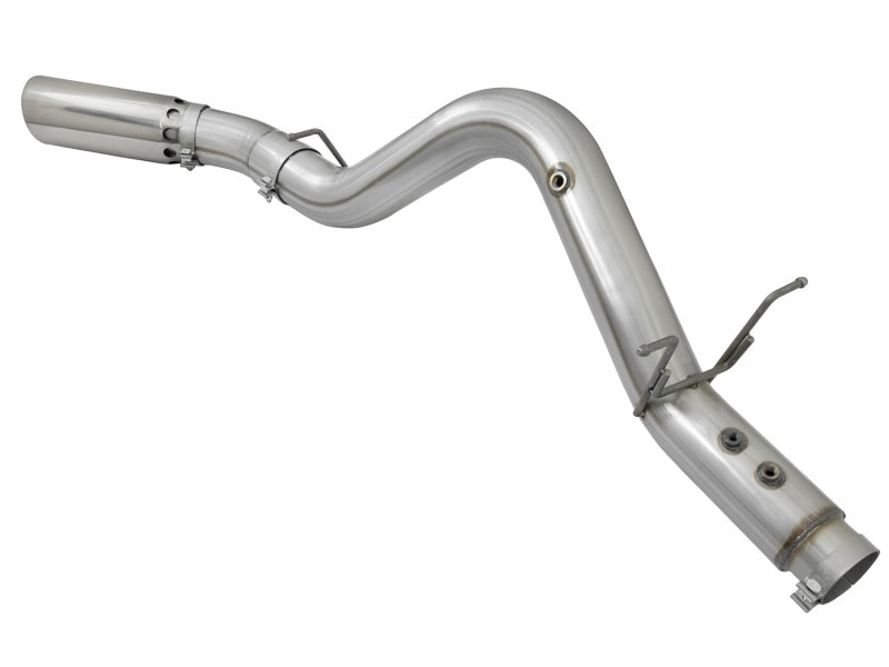aFe ATLAS 5in DPF-Back Aluminized Steel Exhaust System w/Polished Tips 2017 GM Duramax 6.6L (td) L5P - 49-04085-P