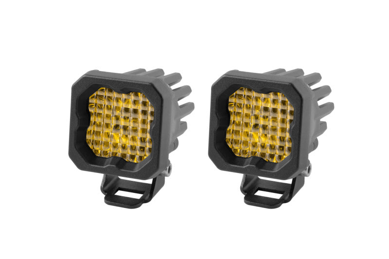 Diode Dynamics Stage Series C1 LED Pod Sport - Yellow Wide Standard ABL (Pair) - DD6443P