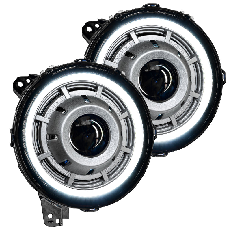 Oracle Oculus BiLED Projector Headlights for Jeep JL/Gladiator JT  Satin Silver 5500K SEE WARRANTY - 5839-504-PSC